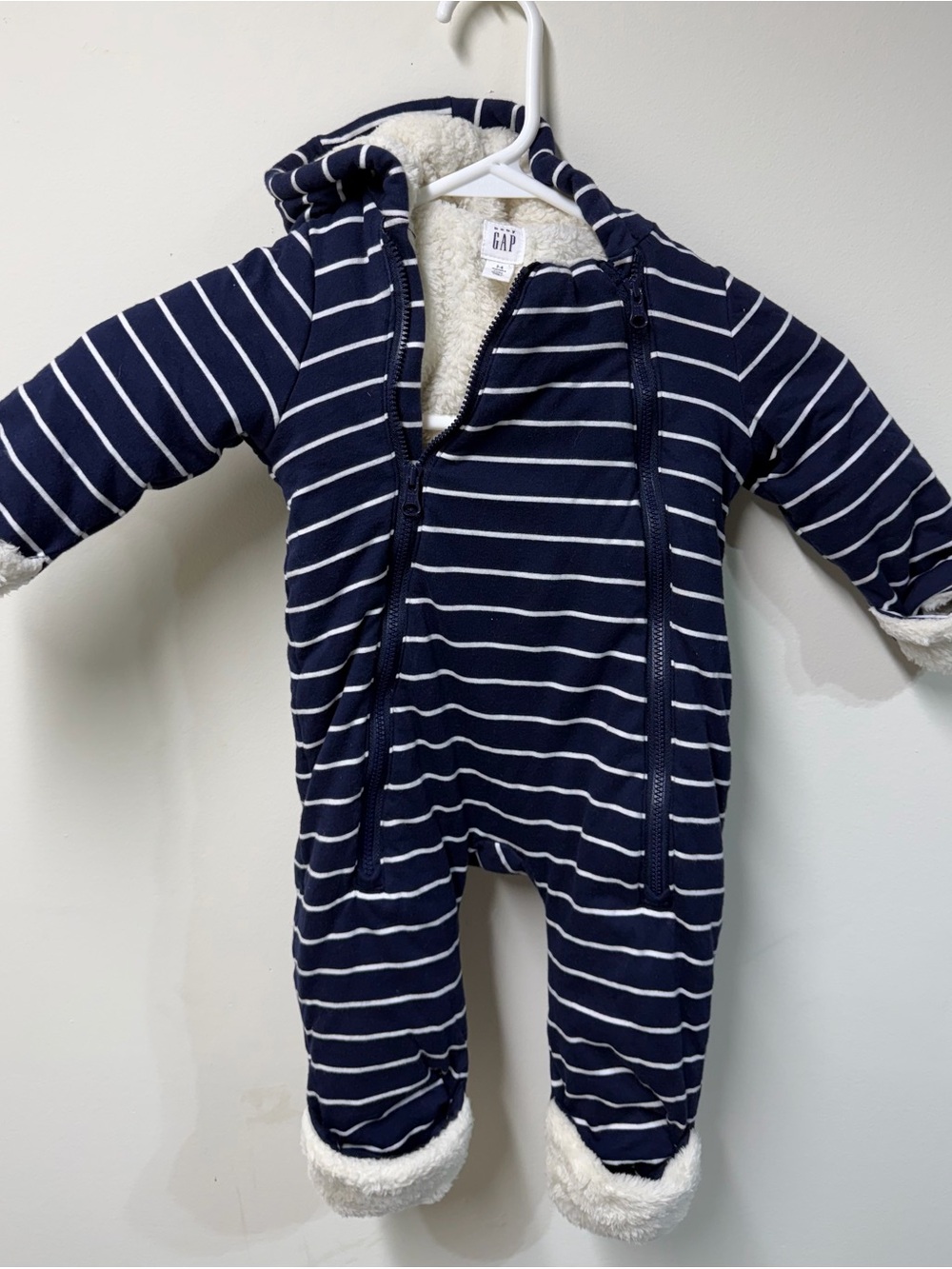 GAP Navy Stripe Baby Snowsuit